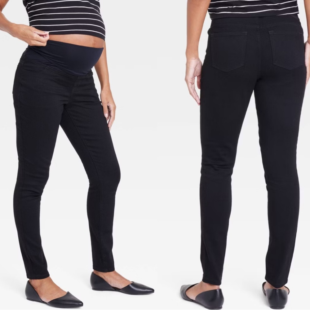 Isabel Maternity black high rise over-the-belly jegging skinny pants medium